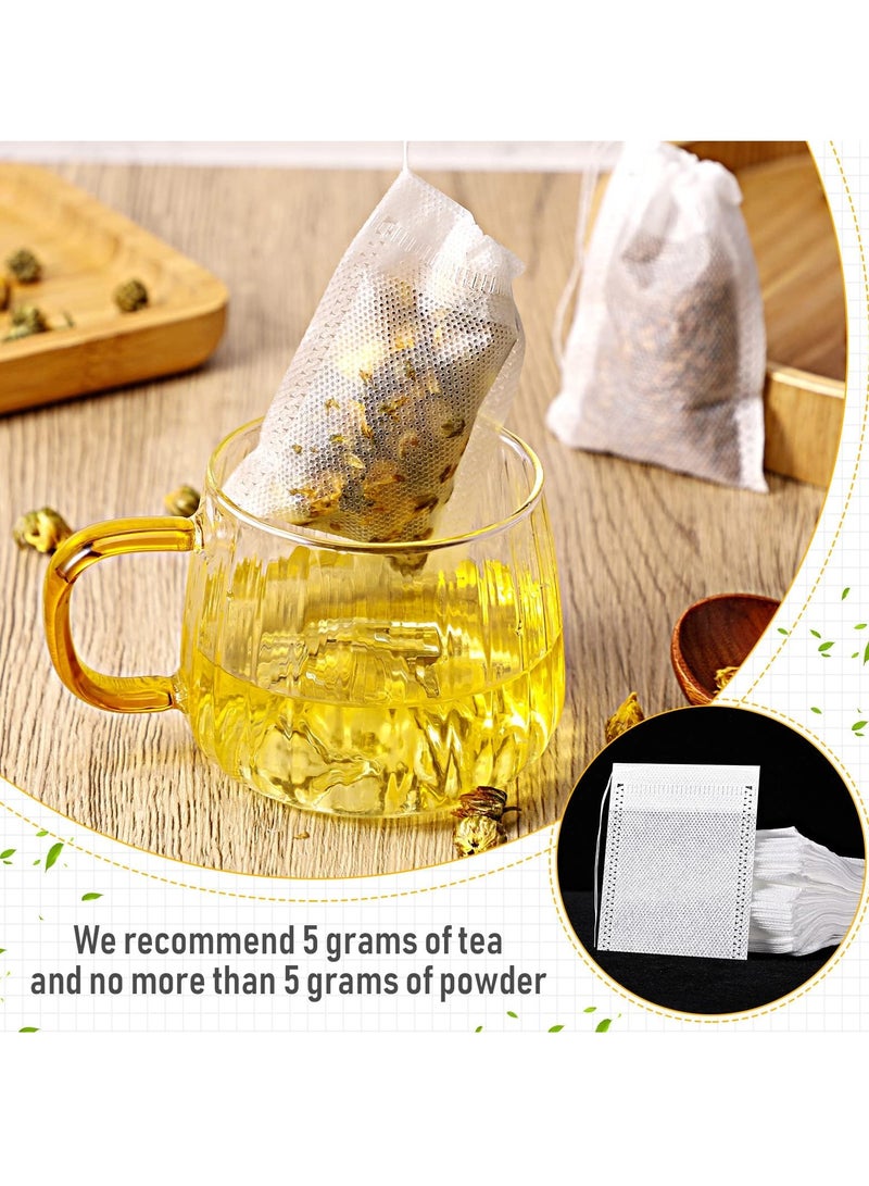 KASTWAVE 500 Pcs Tea Bags for Loose Leaf Tea Filter Bags Disposable Empty Tea Bags for Loose Leaf Tea with Drawstring for Sachet Bath Cooking  - Image 5