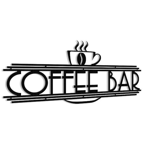 XORT Coffee Sign Metal Wall Decor, Coffee Bar Metal Wall Art, Black Metal Coffee and Tea Bar Wall Hanging for Kitchen Decor Accessories, 16 x 8 Inch - Image 4