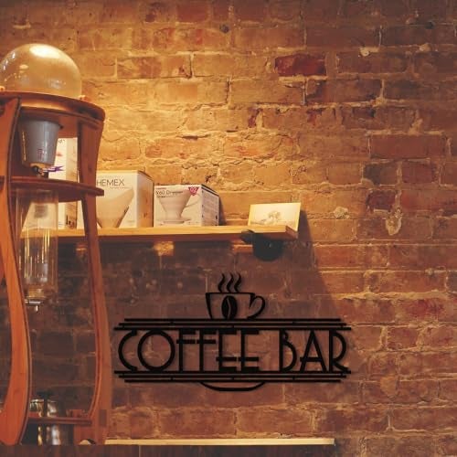 XORT Coffee Sign Metal Wall Decor, Coffee Bar Metal Wall Art, Black Metal Coffee and Tea Bar Wall Hanging for Kitchen Decor Accessories, 16 x 8 Inch - Image 3
