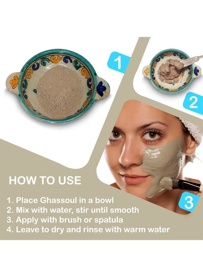 Zakia's Morocco Moroccan Ghassoul Clay Mask - Organic Natural Facial Mask and Skin Care Treatment - Anti-aging Mud Mask Heals Dry & Oily Skin, Acne, Eczema & Psoriasis - 8 Oz  - Image 3