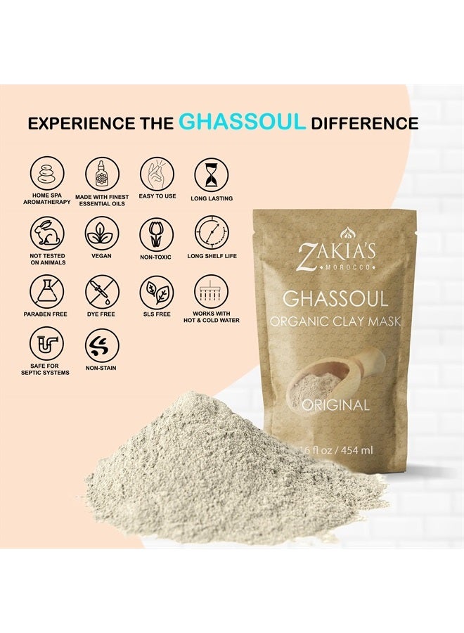Zakia's Morocco Moroccan Ghassoul Clay Mask - Organic Natural Facial Mask and Skin Care Treatment - Anti-aging Mud Mask Heals Dry & Oily Skin, Acne, Eczema & Psoriasis - 8 Oz  - Image 4