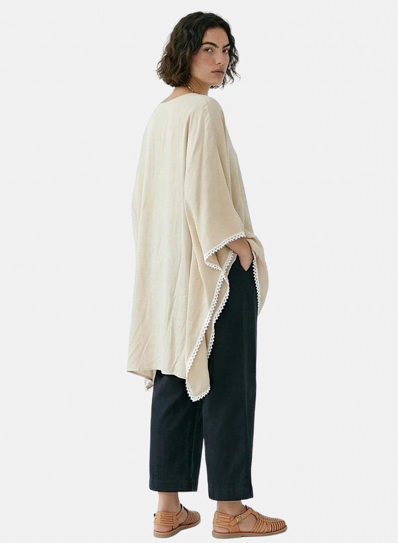 RAVIN Women Ravin Lace-Trimmed Handkerchief Hem Kaftan Tunic - Image 3