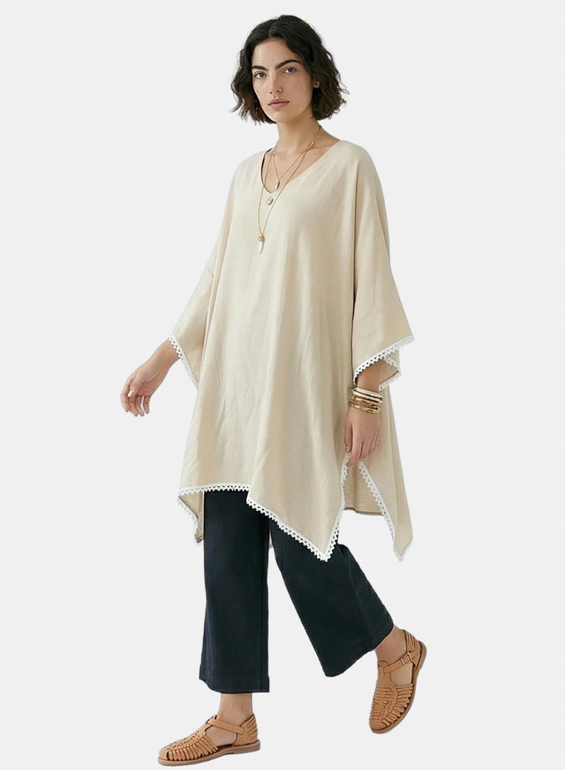 RAVIN Women Ravin Lace-Trimmed Handkerchief Hem Kaftan Tunic - Image 4
