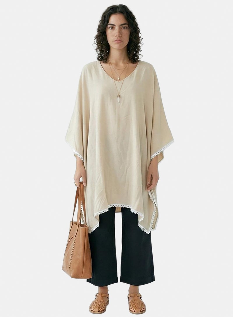 RAVIN Women Ravin Lace-Trimmed Handkerchief Hem Kaftan Tunic - Image 1