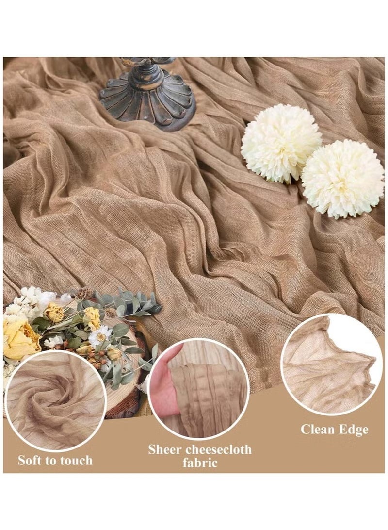 PINKSAMA Cheesecloth Table Runner, 90 x 400 cm Boho Gauze Table Decor, Translucent Tablecloth for Wedding Reception Bridal Shower Party Decoration Table Centerpiece - Image 2