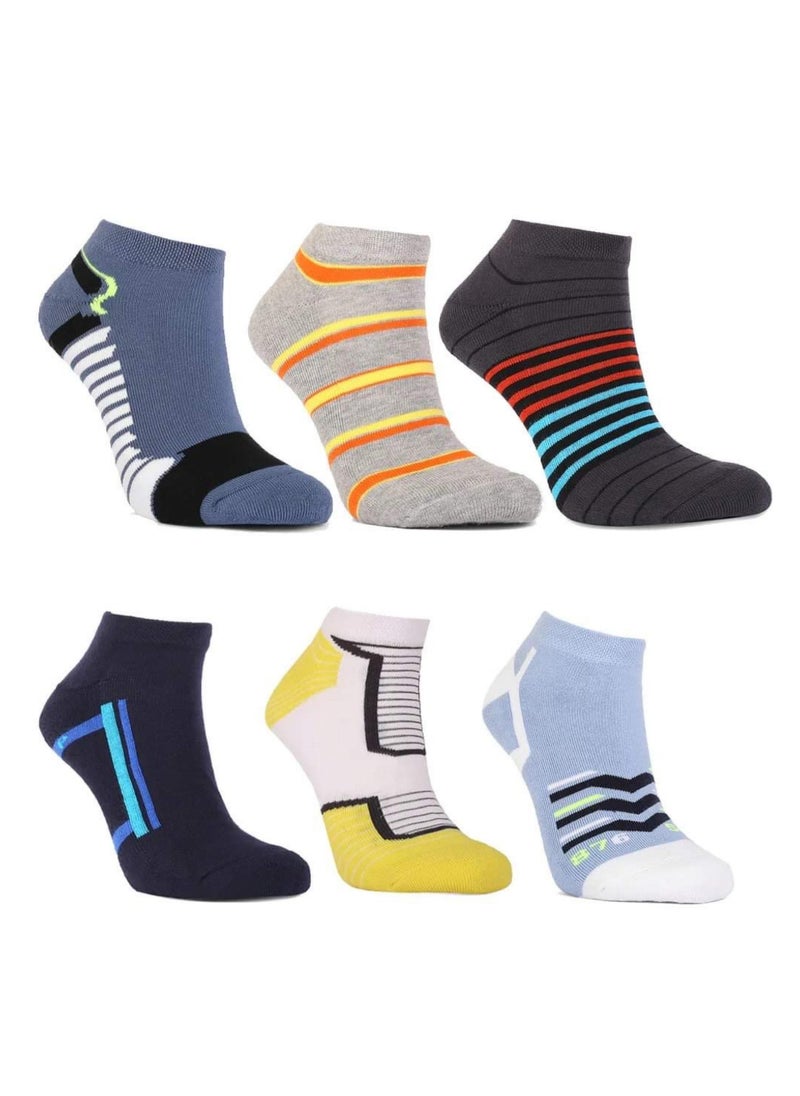 embrator Pack of 6 Plain Color Cotton Socket Socks for Men  - Image 1