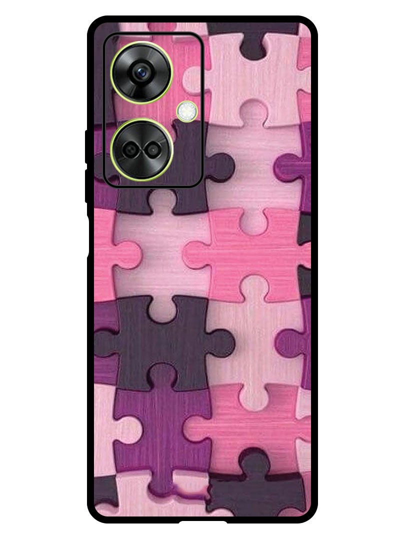 Theodor Protective Case Anti Scratch Shock Proof Bumper Cover For OnePlus Nord CE 3 Pink Puzzle - Image 1