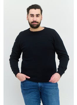 French Connection Men Crew Neck Plain Long Sleeves Sweatshirt, Black  - Image 1