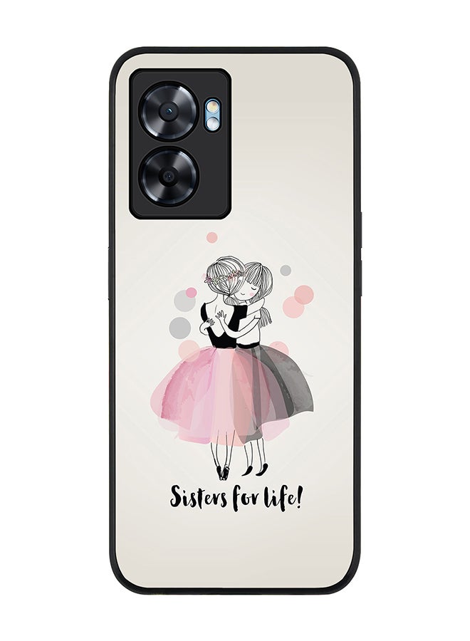 Stylizedd Rugged Black edge case for Oppo A77 5G / Oppo A57 5G, Slim fit Soft Case Flexible Cover - Sisters for Life! - Image 1