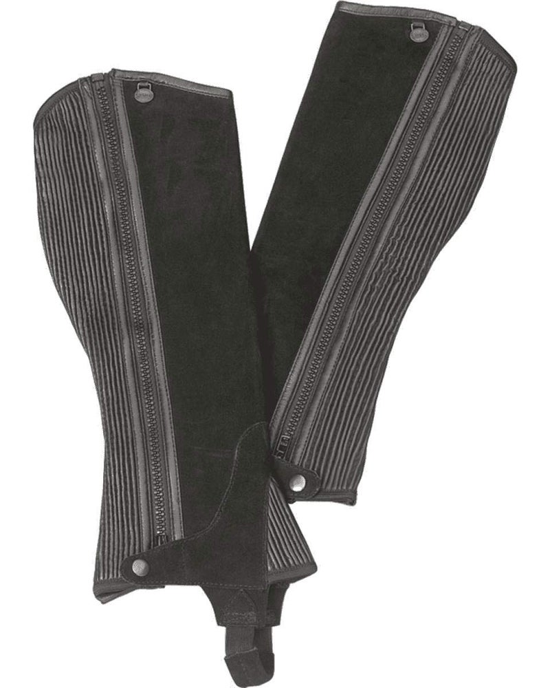 Ovation Child Suede Ribbed Half Chaps Black B1214
