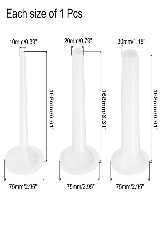 ميكسينيتي أنبوب حشو من البولي إيثيلين لمفرمة اللحم من ميكانيكسي، بأقطار 10 مم، 20 مم، 30 مم، وارتفاع 168 مم، مناسب لمفرمة اللحم والخلاط الكهربائي، طقم واحد - Image 3