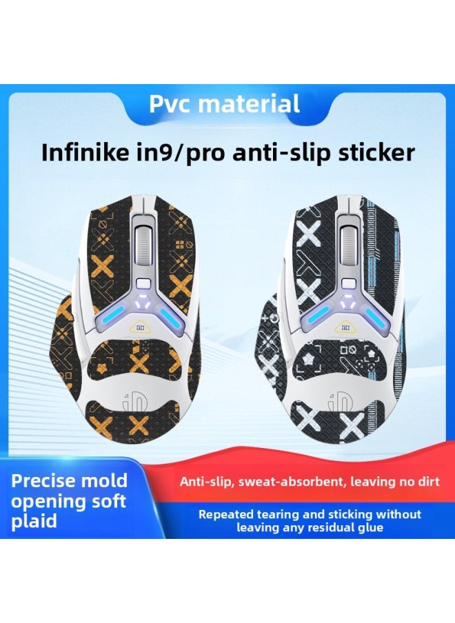 Suitable For Infinitic In9 Anti-slip Stickers In9PRO Mouse Stickers Printed Set Anti-sweat And Sweat-absorbent Stickers Palm Stickers Back Stickers-Color:[half Pack] Gradient Color Print Mouse Sticker [free Cleaning Cotton]