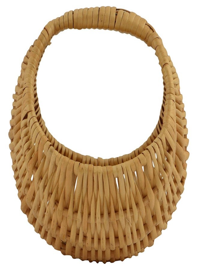 HM SERVICES Natural Finish Bamboo Cane Multipurpose Pooja Basket, Brown, 20 x 20 x 12 cm - Image 1