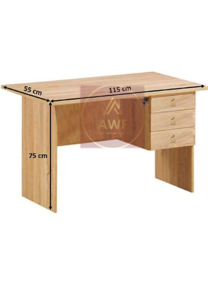 AL WADI FURNITURE مكتب قابل للقفل من خشب الزان من مجموعة الوادي للأثاث مع كرسي Eames Mid Century Modern باللون الأسود مع أرجل من خشب الزان وكرسي توليب مبطن ناعم  - Image 2