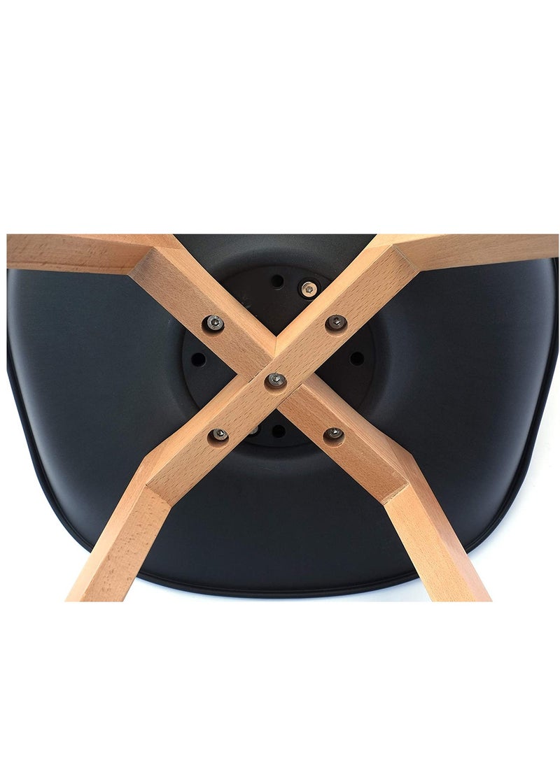 مكتب قابل للقفل من خشب الزان من مجموعة الوادي للأثاث مع كرسي Eames Mid Century Modern باللون الأسود مع أرجل من خشب الزان وكرسي توليب مبطن ناعم