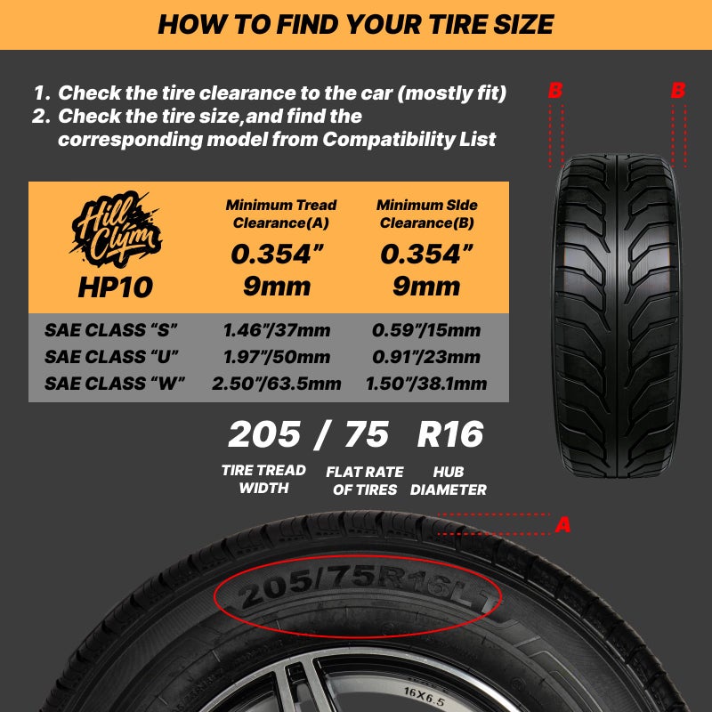 HILLCLYM Snow Chains for Car Tires, Tire Chains for Passenger Cars, Sedan, SUVs, Quick Fit & Easy Installation, Portable Reusable Emergency Tire Traction Chain, Set of 2 (HP1030) - Image 5