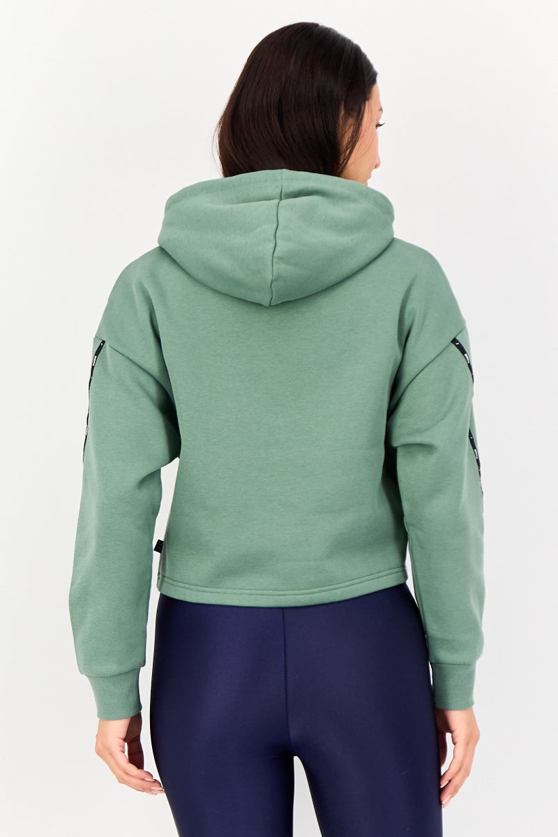 PUMA Women Sportswear Fit Long Sleeve Outdoor Hoodie, Green - Image 4