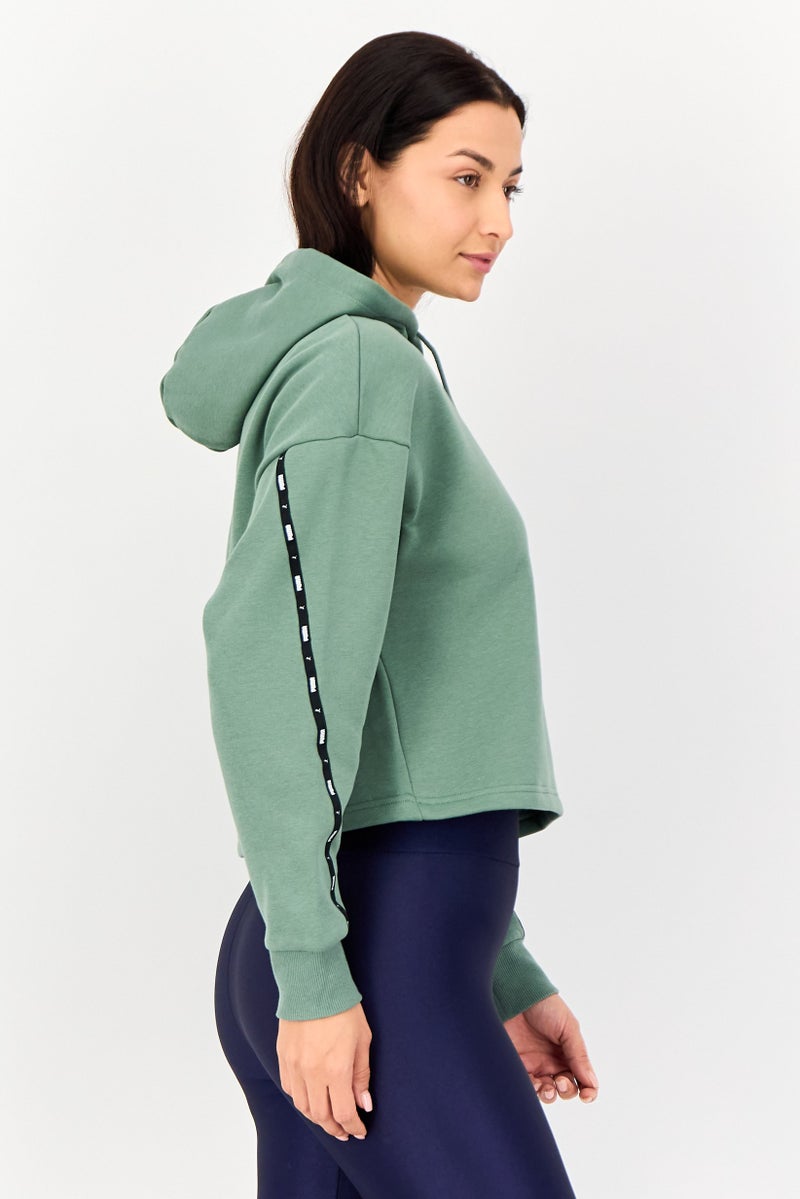 PUMA Women Sportswear Fit Long Sleeve Outdoor Hoodie, Green - Image 3