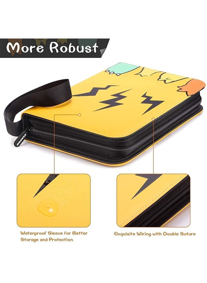 Arabest Carrying Case Pokemon Cards holder, Binder for Pokemon Cards,Card Collector Album Holder Fits 400 Cards with 50 Removable Sheets,4 Pocket Card Binder Book Folder Organizer for Trading Cards  - Image 2