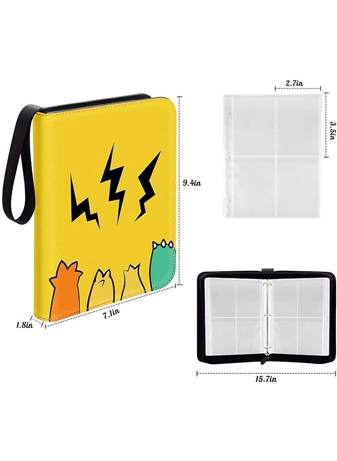 Arabest Carrying Case Pokemon Cards holder, Binder for Pokemon Cards,Card Collector Album Holder Fits 400 Cards with 50 Removable Sheets,4 Pocket Card Binder Book Folder Organizer for Trading Cards  - Image 5