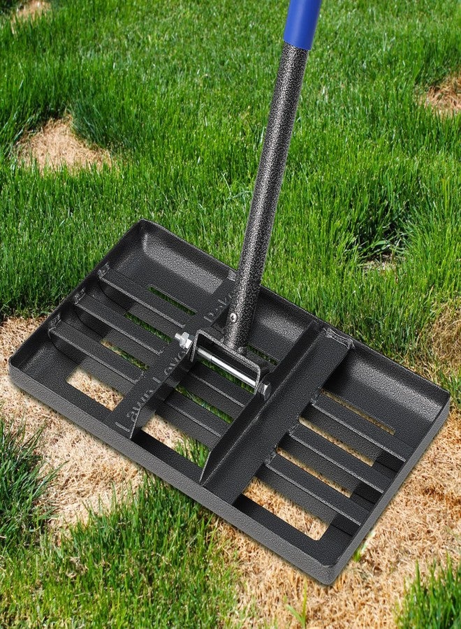 Feblomst Rake, Lawn Leveling Rake with Round Edge, 5 FT Lawn Leveler with 17 x 10 Small Rakes Head for Smooth Garss Soil Dirt Sand, High Effect Long Handle Ground Leveling Tool for Yard Garden, No Flip - Image 1