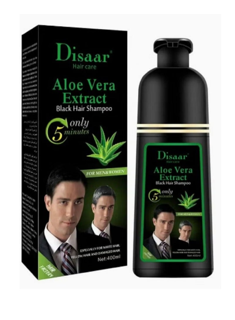 Disaar Aloe Vera Hair Color Shampoo Black 400 ml - Image 1