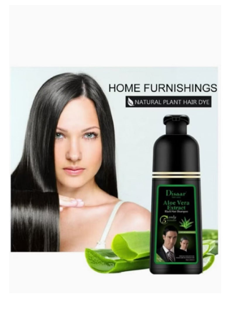 Disaar Aloe Vera Hair Color Shampoo Black 400 ml - Image 2