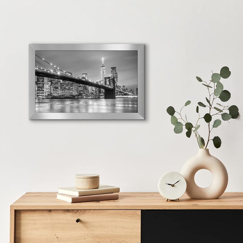 Americanflat 8.5x14 Picture Frame with Shatter-Resistant Glass - Gallery Style Frame with Engineered Wood - Signature Collection - Photo Frame for Wall Display - Silver - Image 4