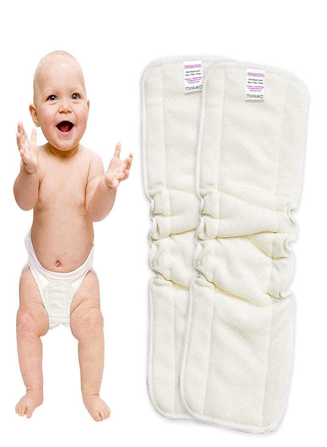 Bembika 5 Layer Bamboo Terry Inserts with Gussets Liners Natures Cloth Diaper Liner, Wetfree Reusable Washable Cotton Diaper Nappy Inserts for Baby Cloth Diapers (Set of 2) - Image 1