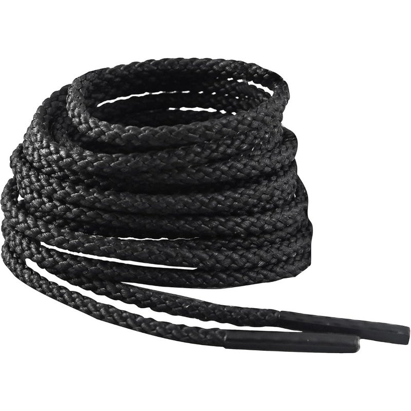 Unisex adult round shoelaces for athletic footwear, nylon-coated steel core, black, unbreakable durability and smooth glide - Image 1