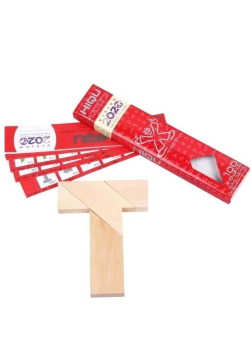 لعبة مرح  لعبة ألغاز تركيب  أشكال متعددة لتقوية التركيز من خشب فاخر - Image 1