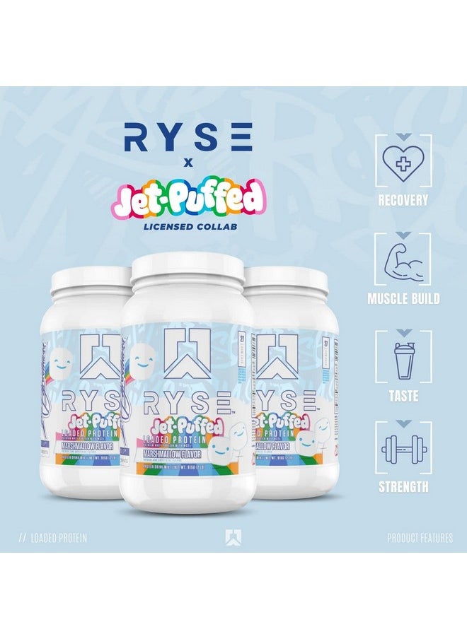 RYSE Up Supplements - Ryse Core Series Loaded Protein ; Build Recover Strength ; 25G Whey Protein ; Added Prebiotic Fiber And Mcts ; Low Carbs & Low Sugar ; 27 Servings (Marshmallow) - Image 1