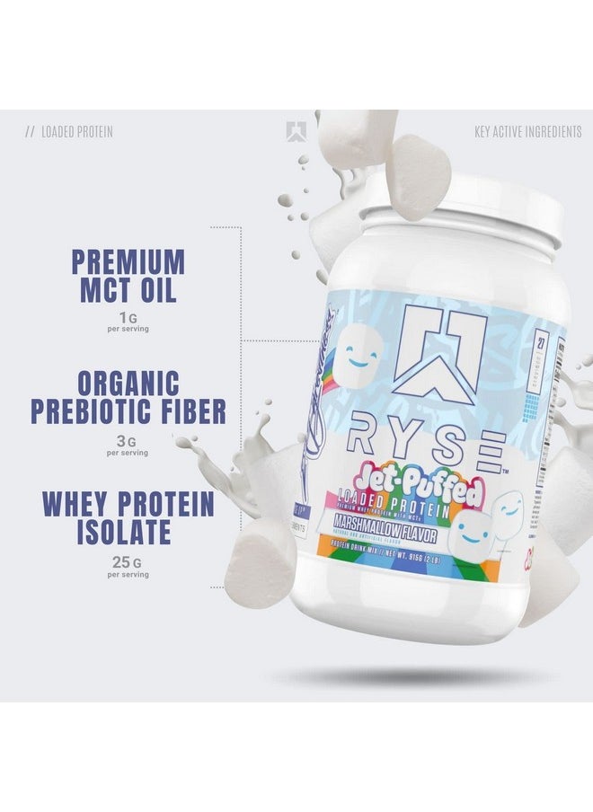 RYSE Up Supplements - Ryse Core Series Loaded Protein ; Build Recover Strength ; 25G Whey Protein ; Added Prebiotic Fiber And Mcts ; Low Carbs & Low Sugar ; 27 Servings (Marshmallow) - Image 1