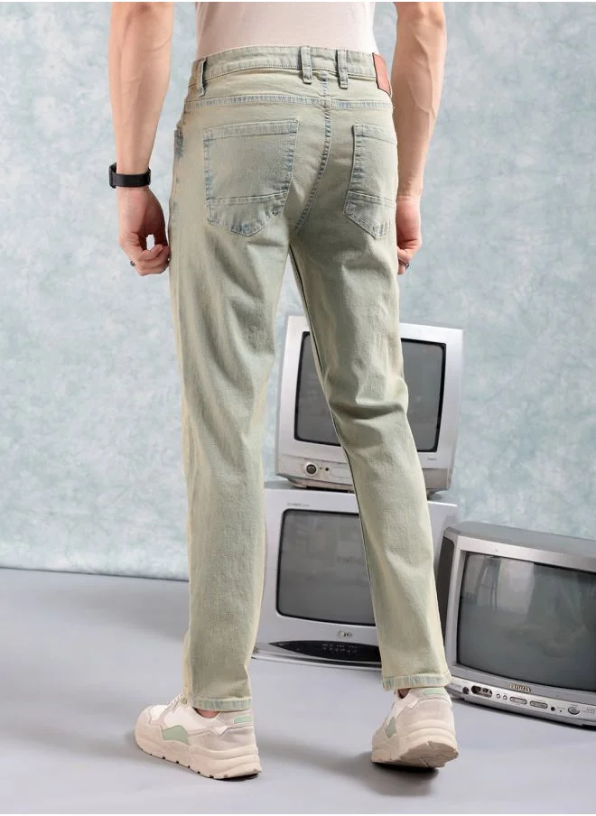 The Indian Garage Co Men Slim Fit Solid Mid-Rise Stretchable Jeans