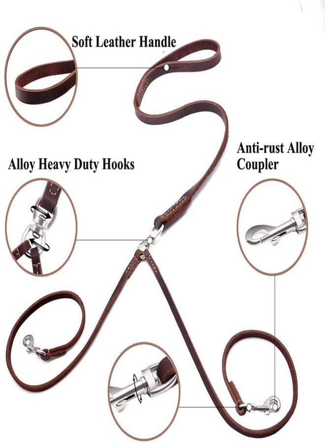Hachiko:-Heavy Duty Double Leather Dog Leads for All Dogs Dog Leash (Large, Brown) - Image 3