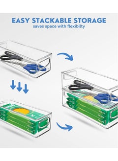Eworld Sets of 6 Stackable Fridge Storage Bins Set, Organize Refrigerators, Freezers, Kitchen, and Countertops with Ease.  - Image 3