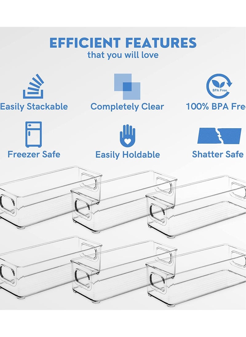 Eworld - Sets of 6 Stackable Fridge Storage Bins Set, Organize Refrigerators, Freezers, Kitchen, and Countertops with Ease. - Image 1
