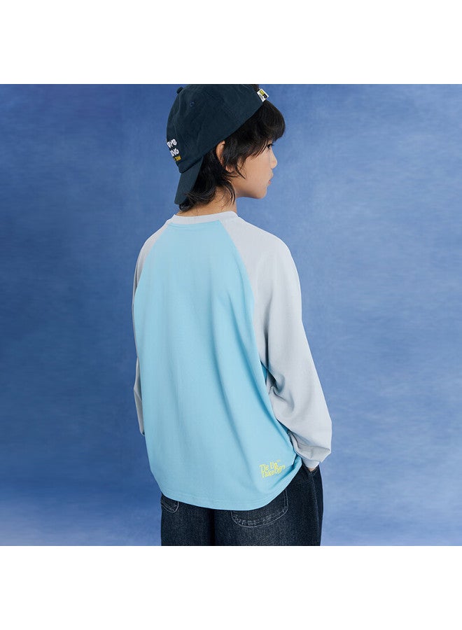 MIPO Mipuq Autumn Kids T-shirt Sweat-absorbing Quick-dry Raglan Sleeve Uni Breathable Comfortable Sports Long Sleeve Gray 140cm - Image 3
