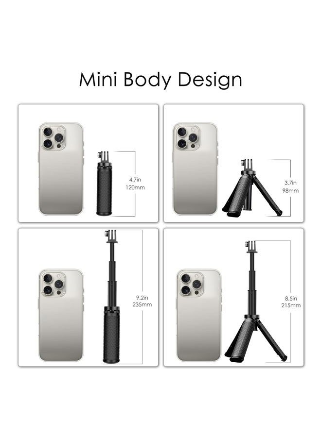 YALLSAME Mini Selfie Stick Tripod for GoPro Hero 13 12 11 10 9 8 7 6 5/AKASO/DJI, Extendable Selfie Stick for Action Camera/iPhone, Extension Pole Tripod for GoPro, Portable Handgrip for Vlog/Travel  - Image 5