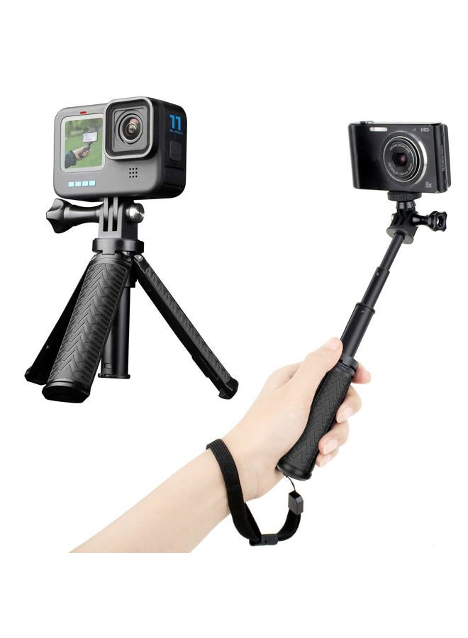 YALLSAME Mini Selfie Stick Tripod for GoPro Hero 13 12 11 10 9 8 7 6 5/AKASO/DJI, Extendable Selfie Stick for Action Camera/iPhone, Extension Pole Tripod for GoPro, Portable Handgrip for Vlog/Travel  - Image 1