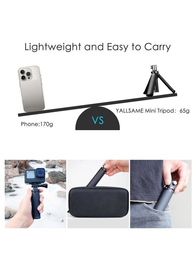 YALLSAME Mini Selfie Stick Tripod for GoPro Hero 13 12 11 10 9 8 7 6 5/AKASO/DJI, Extendable Selfie Stick for Action Camera/iPhone, Extension Pole Tripod for GoPro, Portable Handgrip for Vlog/Travel  - Image 4