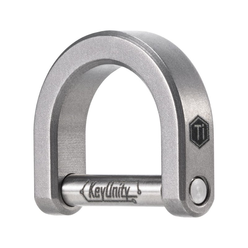 KeyUnity KA17 Titanium D Ring Key Shackle, U Shape Key Ring Horseshoe Clasp for Car Fob, DIY Leather Key Organizer Keychain(M) - Image 1