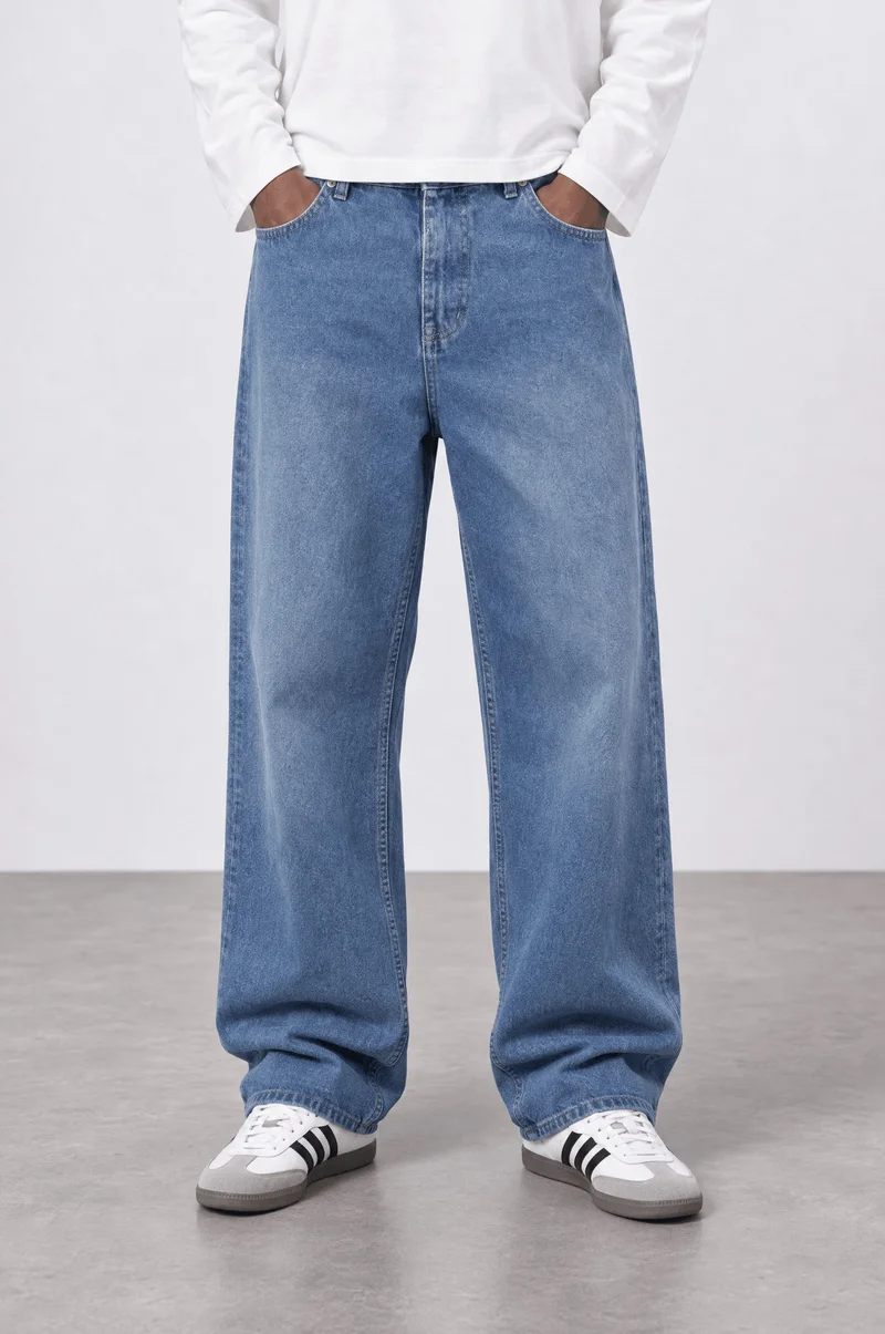 Respire Men's Baggy Jeans, Light Blue
