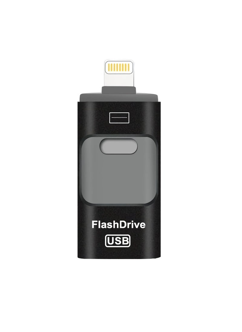AROAQ - 256GB USB Flash Drive, Shock Proof Durable External USB Flash Drive, Safe And Stable USB Memory Stick, Convenient And Fast I-flash Drive for iphone, (256GB Black Color) - Image 1