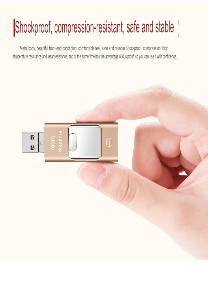 AROAQ - 256GB USB Flash Drive, Shock Proof Durable External USB Flash Drive, Safe And Stable USB Memory Stick, Convenient And Fast I-flash Drive for iphone, (256GB Black Color) - Image 1