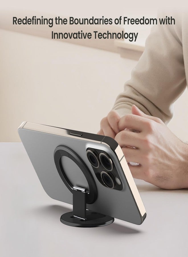 Nillkin Magnetic Phone Grip Stand Compatible with MagSafe, Magsafe Gripper Strap Round Finger Holder for iPhone 16/15 Pro, for Samsung Pixel with Magnetic Case Car Mount (Black) - Image 4