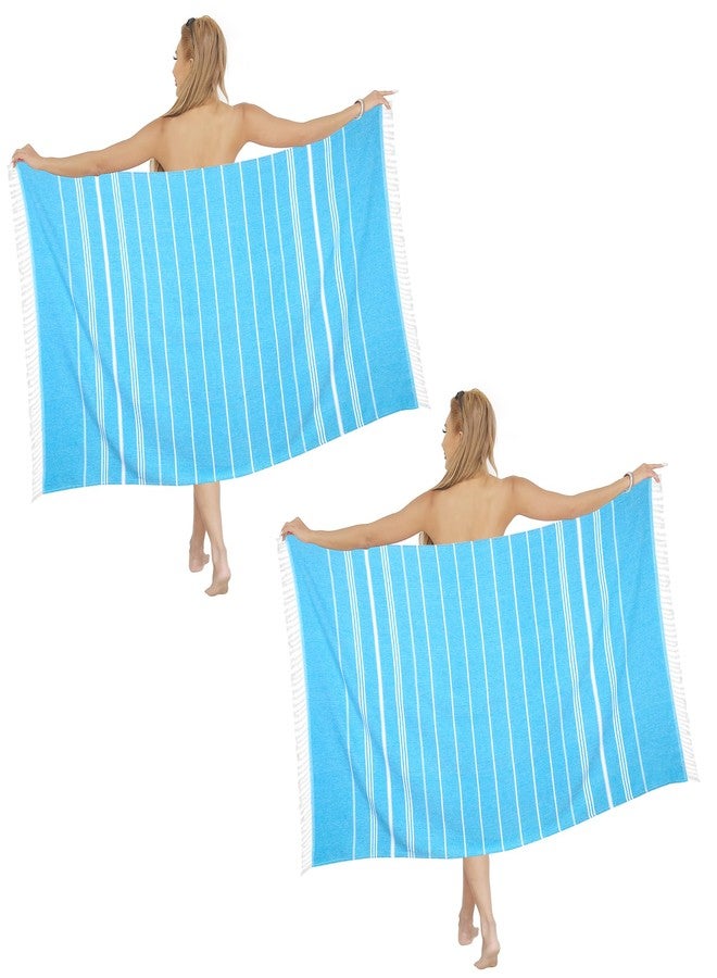 Dlebay Beach Towel 2 Pack,Sand Free Beach Towels Oversized 39 x 72,Turkish Beach Towel Quick Dry Towel,Lightweight Pool Towels for Adults Travel Towel,Cool Beach Accessories Super Absorbent Towels - Image 1