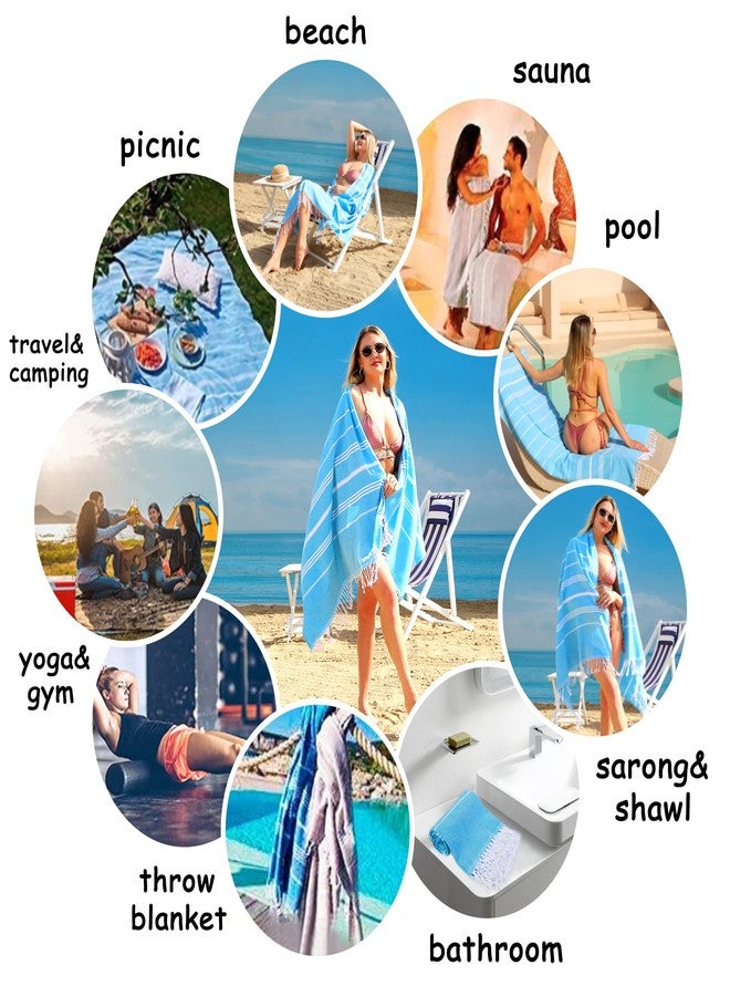 Dlebay Beach Towel 2 Pack,Sand Free Beach Towels Oversized 39 x 72,Turkish Beach Towel Quick Dry Towel,Lightweight Pool Towels for Adults Travel Towel,Cool Beach Accessories Super Absorbent Towels - Image 3
