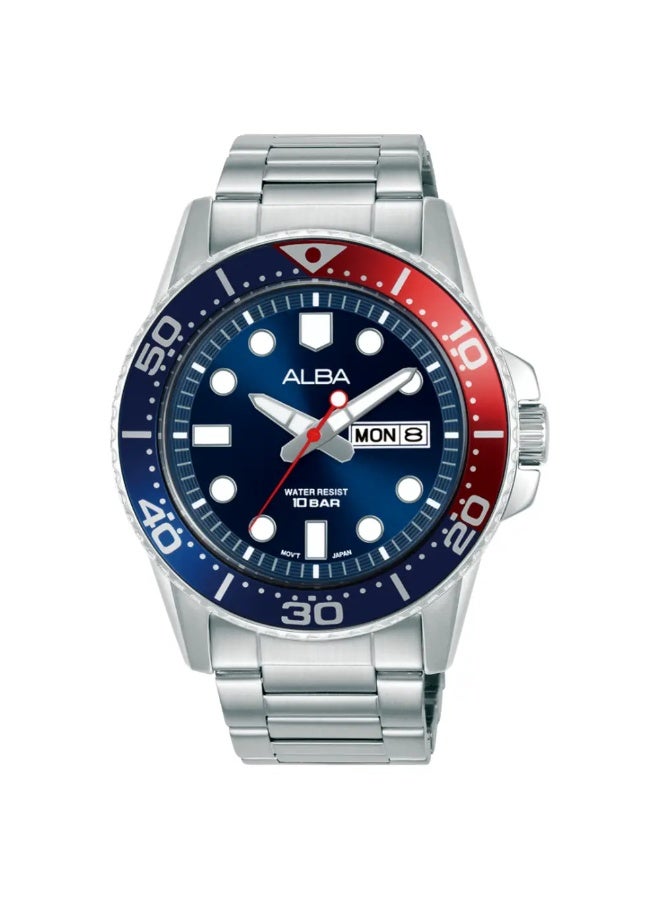 Alba AV3593X1 Active Quartz Men's Watch | Blue Dial | Stainless Steel Bracelet | Day-Date | 100M Water Resistant | 42.5mm - Image 1