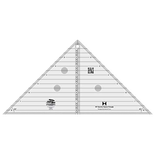Creative Grids 90 Degree Quarter-Square Triangle Quilt Ruler – CGRT90 – Made in USA, 8-1/2in x 17in, Non-Slip Grip Acrylic Quilting, Sewing, Crafting, Patchwork Ruler & Template - Image 4